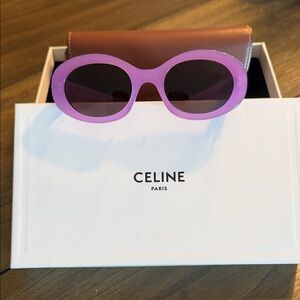 Celine Lilac Oval Sunglasses with Dark Lenses